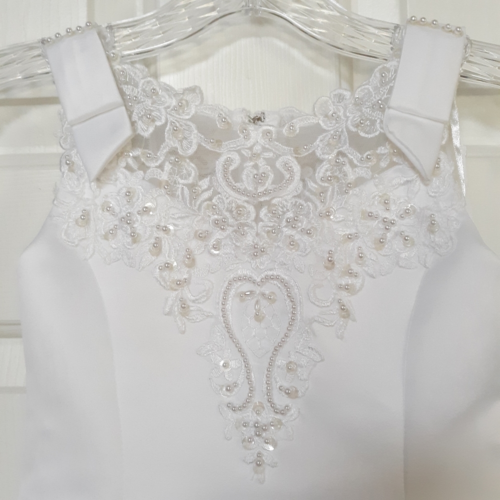 Bride Mini Flower Girl White Wedding Dress Size 5